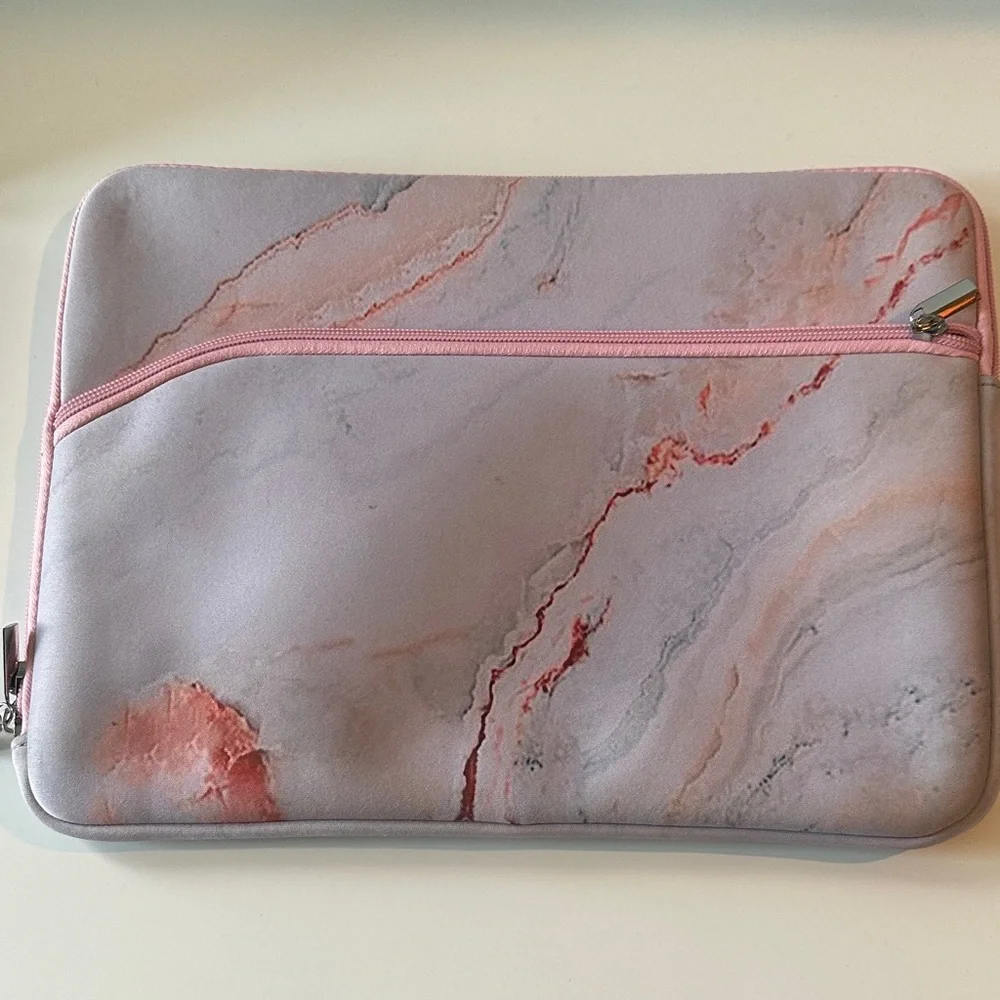 Marble Design Tablet Sleeve - Pink and Gray
